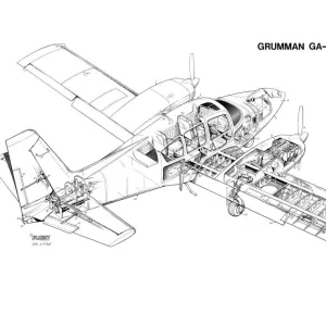 Grumman GA-7 Cougar Cutaway Drawing