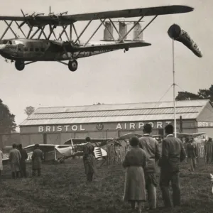 Handley Page HP42 Imperial Airways landing at Bristol Airport UK