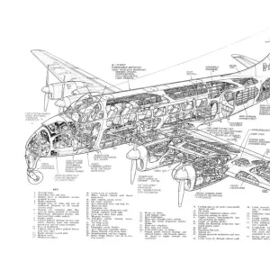 De Havilland DH114 Heron Cutaway Poster