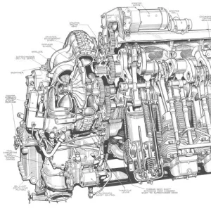 De Havilland Gipsy XII Cutaway Drawing