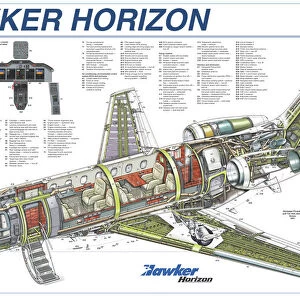 Hawker Horizon Cutaway Poster