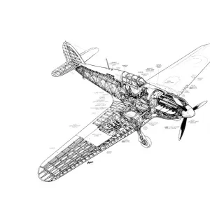 Hawker Hurricane Mk1 Cutaway Drawing