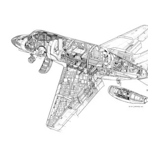 Hawker Siddeley HS125-400 Cutaway Drawing