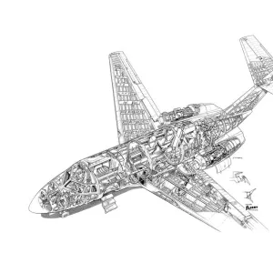 Hawker Siddeley HS125 Cutaway Drawing