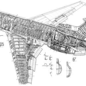 Hawker Siddeley Trident Cutaway Drawing