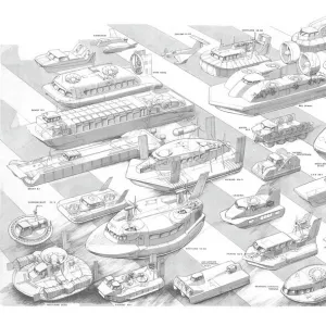 Hovercraft through the ages Cutaway Drawing