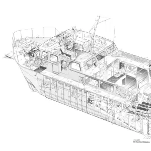 Hovermarine Survey Craft Cutaway Drawing