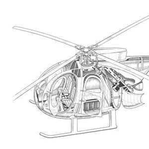 Hughes 500 / OH-6A Cutaway Drawing