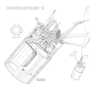 Hughes Intelsat VI satellite Cutaway Drawing