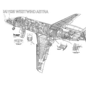 IAI 1125 Westwind Cutaway Drawing