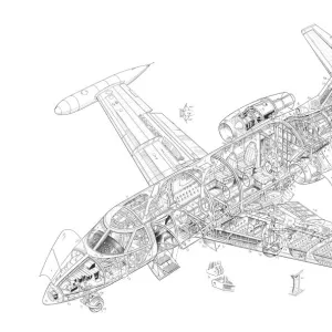 Jaguar 2 seat variant Cutaway Drawing