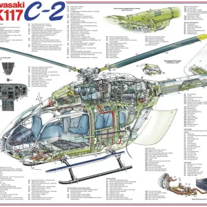 Kawasaki BK-117 C-2 Cutaway Poster