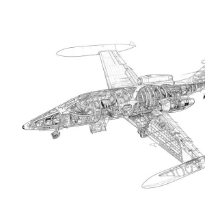 Learjet 24A Cutaway Drawing