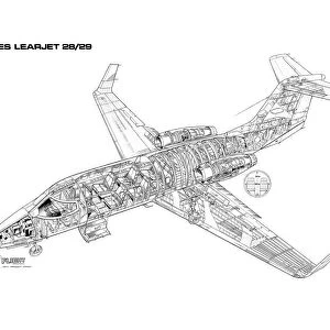 Learjet 28 / 29 Cutaway Drawing