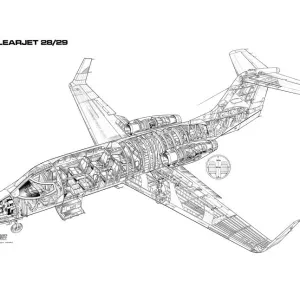 Learjet 28 / 29 Cutaway Drawing