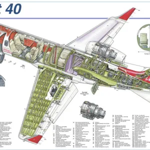 Learjet 40 Cutaway Poster