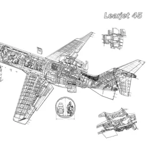 Learjet 45 Cutaway Drawing