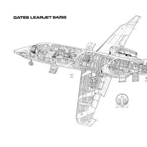 Learjet 54 / 55 Cutaway Drawing