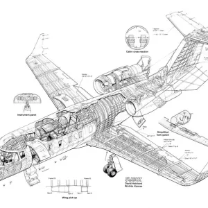 Learjet 60 Cutaway Drawing