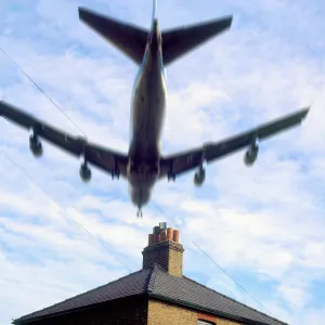 Low-flying over house