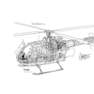 MBB BO-105 Cutaway Drawing