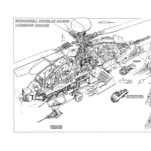 McDonnell Douglas Apache AH-64D Cutaway Drawing