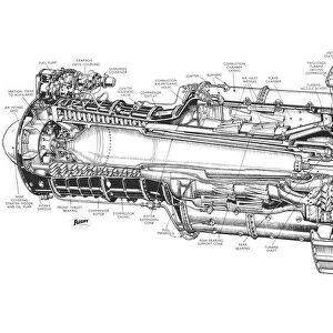 Metro-vick F3 with thrust augmentation detail Cutaway Drawing