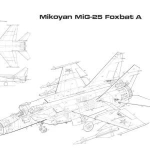 Mikoyan MIG 25 Foxbat A Cutaway Drawing