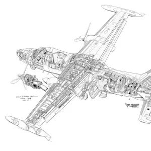 Mitsubishi Mu-2J Cutaway Drawing