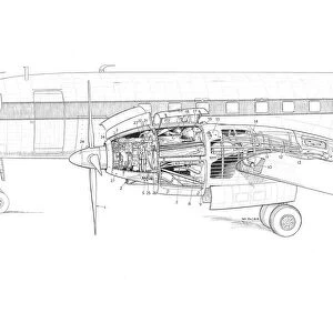 Napier / Convair Eland installation on convair 3 Cutaway Drawing