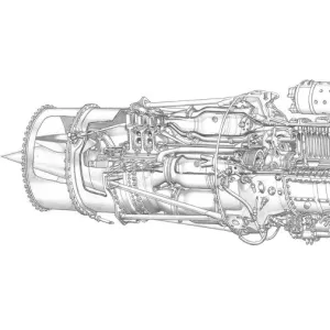 Napier Eland Cutaway Drawing