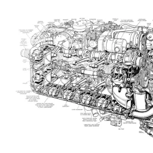 Napier Sabre Cutaway Drawing