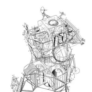 Nasa Apollo Lunar Module Cutaway Drawing