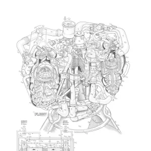 NASA Space shuttle main engine Cutaway Drawing