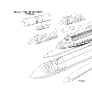 Nasa Space shuttle transportation Cutaway Drawing