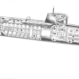 US Navy USS George Washington SSBN Cutaway Drawing