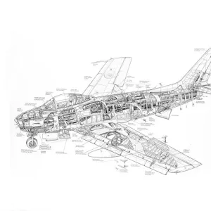 North American F-86E Sabre Cutaway (c) Flight