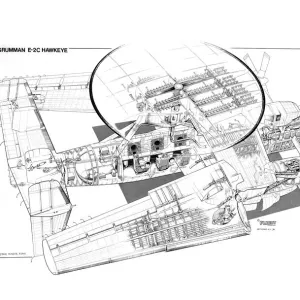 Northrop Grumman E-2C Hawkeye Cutaway Poster