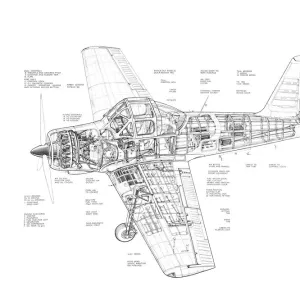 Percival P56 Piston Provost Cutaway Drawing