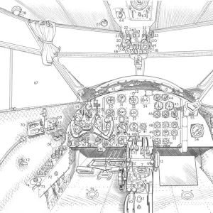 Percival Pembroke Cockpit Cutaway Drawing