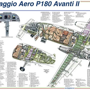 Piaggio Aero P180 Avanti II Cutaway Poster