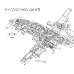 Piaggio P180 Avanti Cutaway Drawing