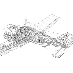 Piper PA-34 Seneca Cutaway Drawing