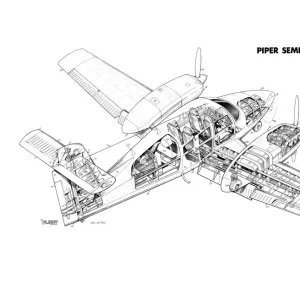 Piper PA-44 Seminole Cutaway Drawing