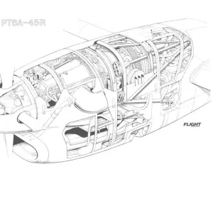 Pratt & Whitney Canada PT6A-45R inst. Metro III Cutaway Drawing