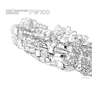 Pratt & Whitney Canada PW100 Cutaway Drawing