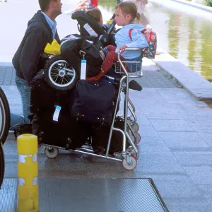 Pushing loaded trolley