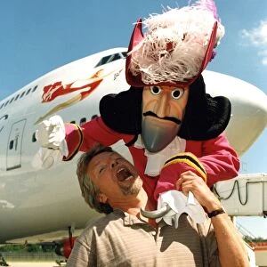 Richard Branson with new 747-400 aircraft