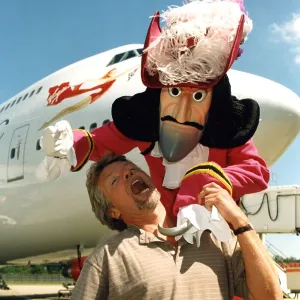 Richard Branson with new 747-400 aircraft