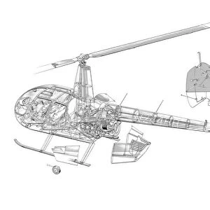 Robinson R44 Cutaway Drawing